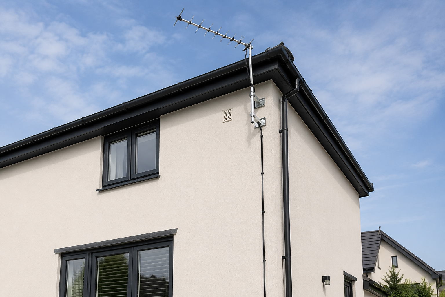 Modern Leicester home with wall mounted TV aerial